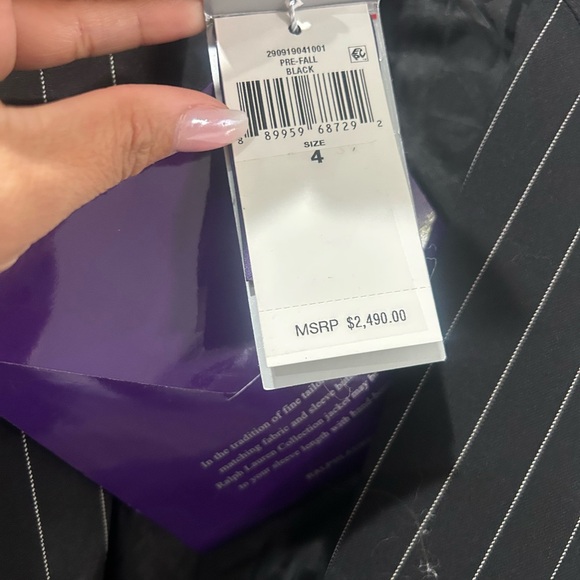 Ralph Lauren Purple Label Charcoal Pinstripe Pantsuit - Picture 6 of 8
